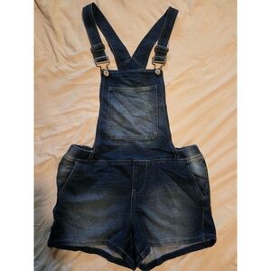 Blue Spice Knit French Terry Shortalls Denim Anti Blue